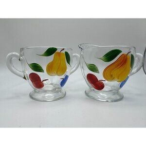 Vintage Bartlett Collins Creamer Sugar Bowl Pear fruit Gay Fad 50’s Vtg